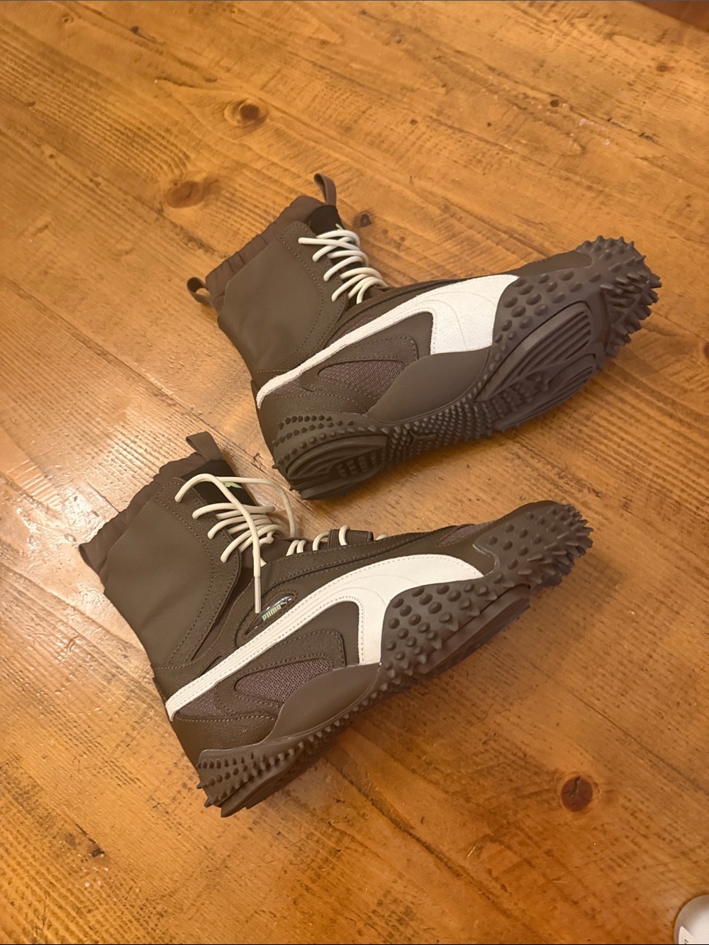 Puma NWOB Mostro Mid Sneaker Boot High Top Futuristic Spike Sole 8 brown